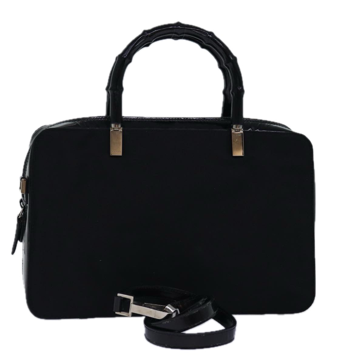 GUCCI Bamboo Hand Bag Nylon 2way Black 000 0828 2058 ep4550