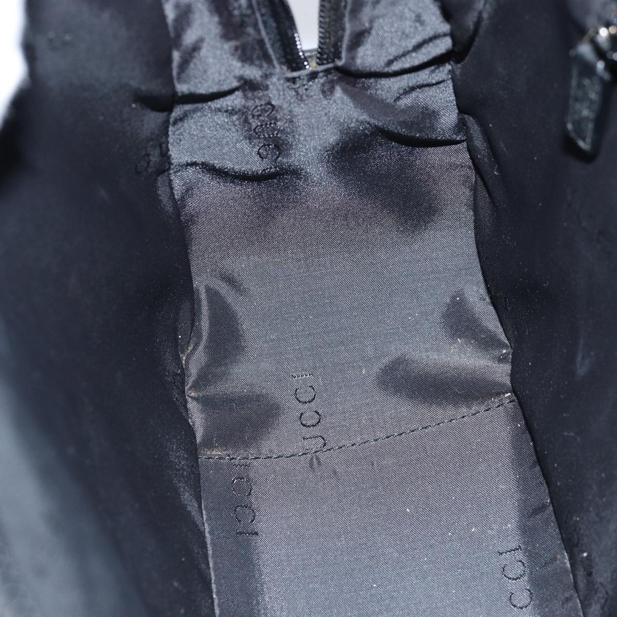 GUCCI Bamboo Hand Bag Nylon 2way Black 000 0828 2058 ep4550