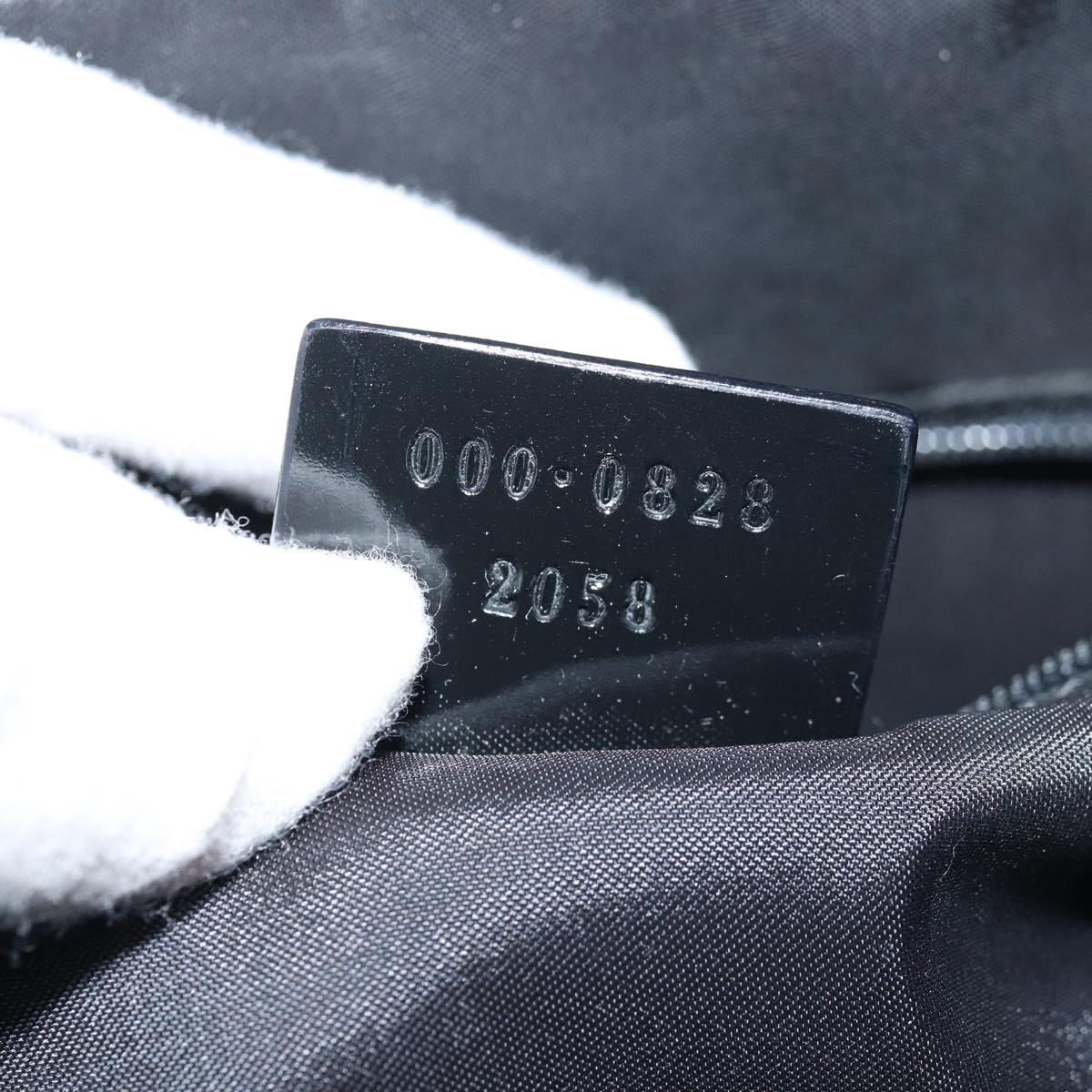 GUCCI Bamboo Hand Bag Nylon 2way Black 000 0828 2058 ep4550