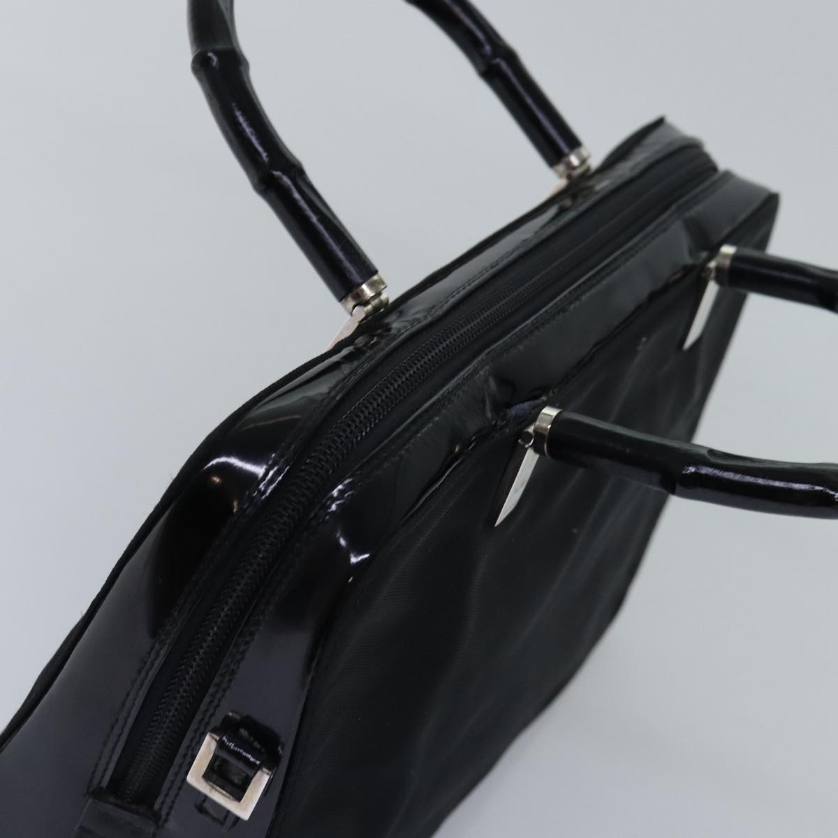 GUCCI Bamboo Hand Bag Nylon 2way Black 000 0828 2058 ep4550