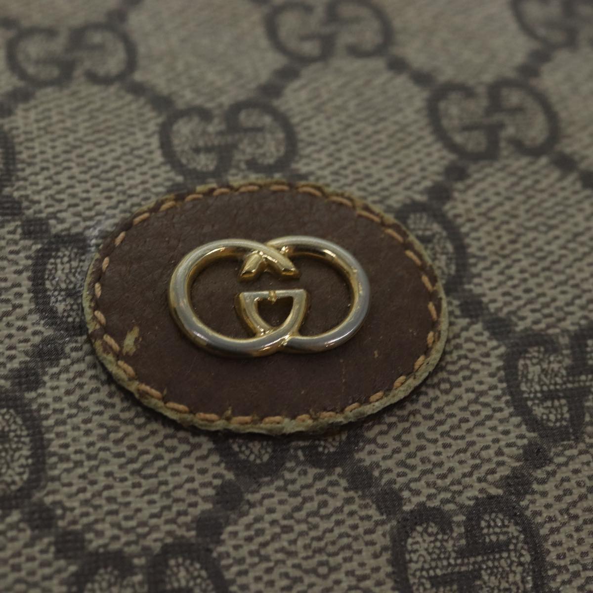 GUCCI GG Supreme Web Sherry Line Boston Bag PVC Beige 002 115 6697 ep4571