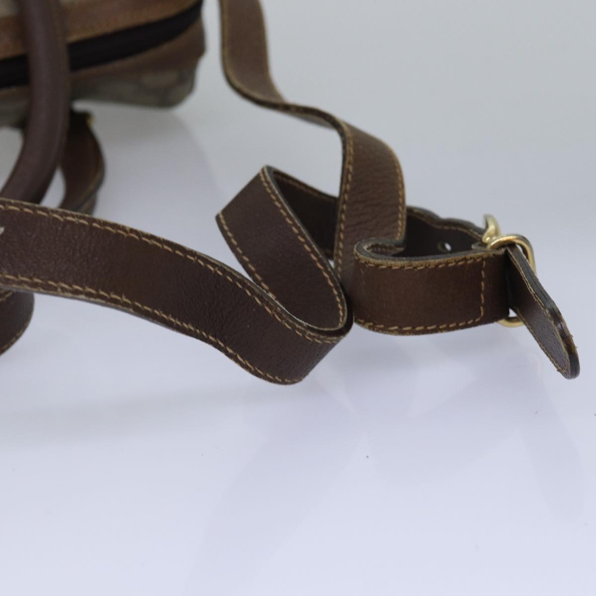 GUCCI GG Supreme Web Sherry Line Boston Bag PVC Beige 002 115 6697 ep4571