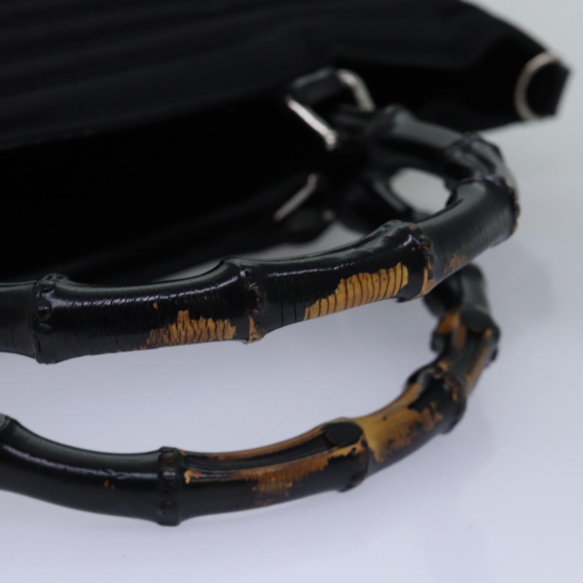 GUCCI Bamboo Hand Bag Nylon Black 002 1998 0352 ep4587