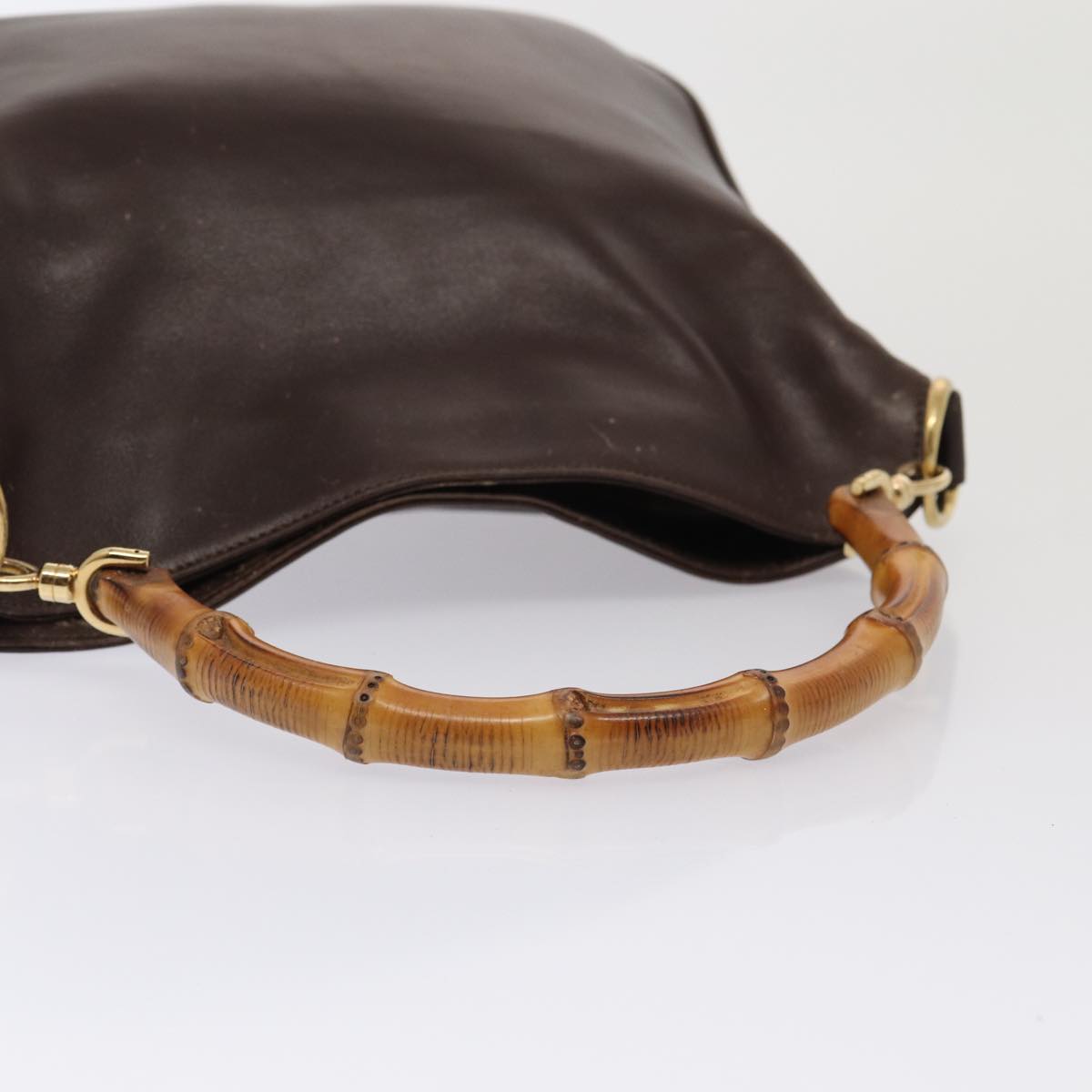 GUCCI Bamboo Shoulder Bag Leather 2way Brown 001 3444 1638 ep4603