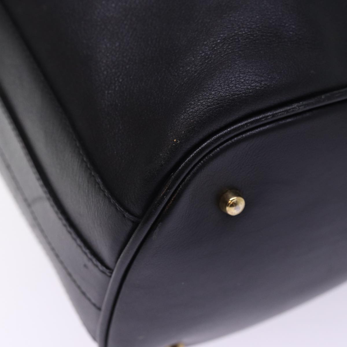GUCCI Bamboo Hand Bag Leather 2way Black 001 2684 1657 ep4610
