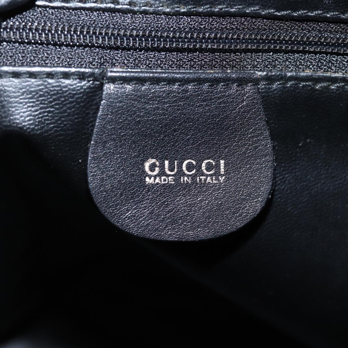 GUCCI Bamboo Hand Bag Leather 2way Black 001 2684 1657 ep4610