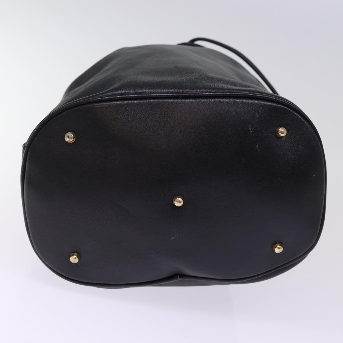 GUCCI Bamboo Hand Bag Leather 2way Black 001 2684 1657 ep4610