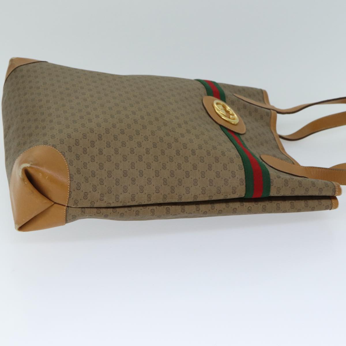 GUCCI Micro GG Supreme Web Sherry Line Tote Bag Beige 002 904 0131 ep4613