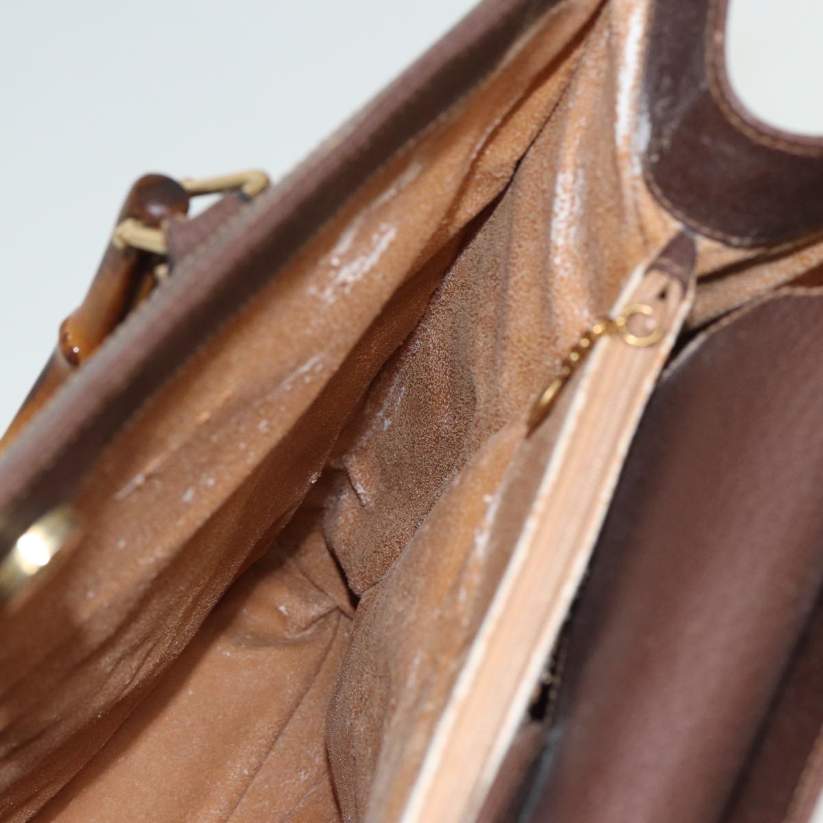 GUCCI Bamboo Hand Bag Leather Brown 002 1186 0259 ep4621