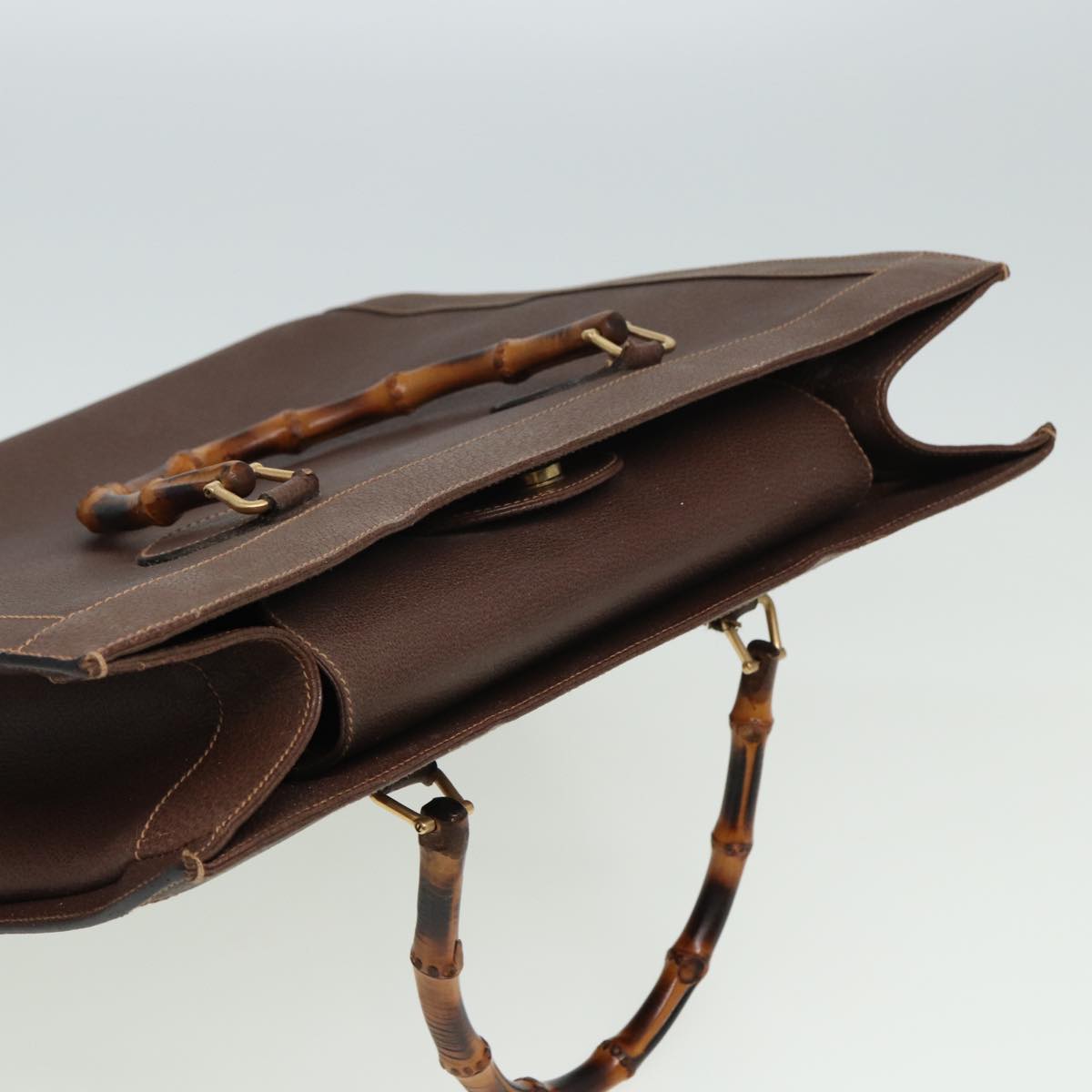 GUCCI Bamboo Hand Bag Leather Brown 002 1186 0259 ep4621