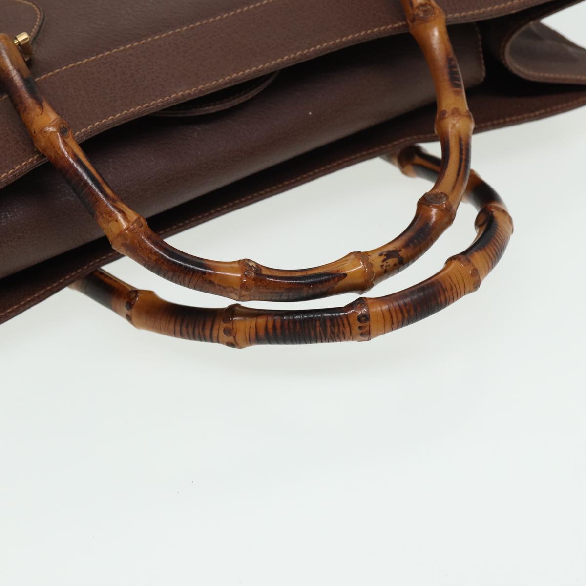 GUCCI Bamboo Hand Bag Leather Brown 002 1186 0259 ep4621