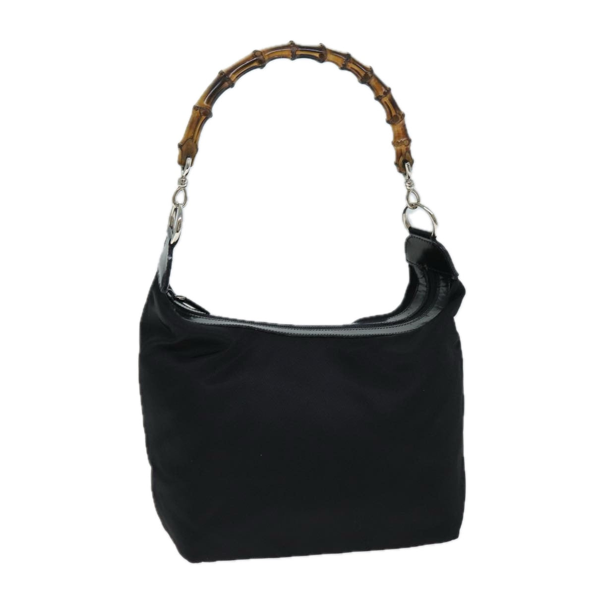 GUCCI Bamboo Shoulder Bag Nylon Black 000 2214 0531 ep4630