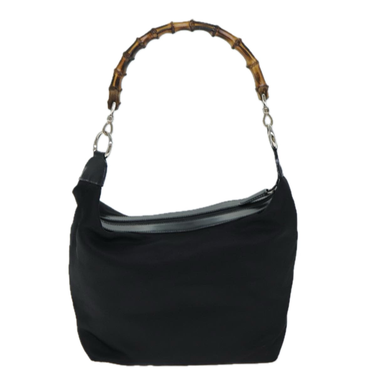 GUCCI Bamboo Shoulder Bag Nylon Black 000 2214 0531 ep4630