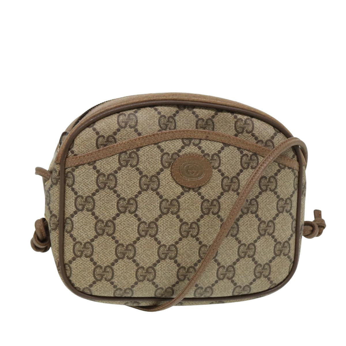 GUCCI GG Supreme Shoulder Bag PVC Leather Beige 116 02 606 ep4637