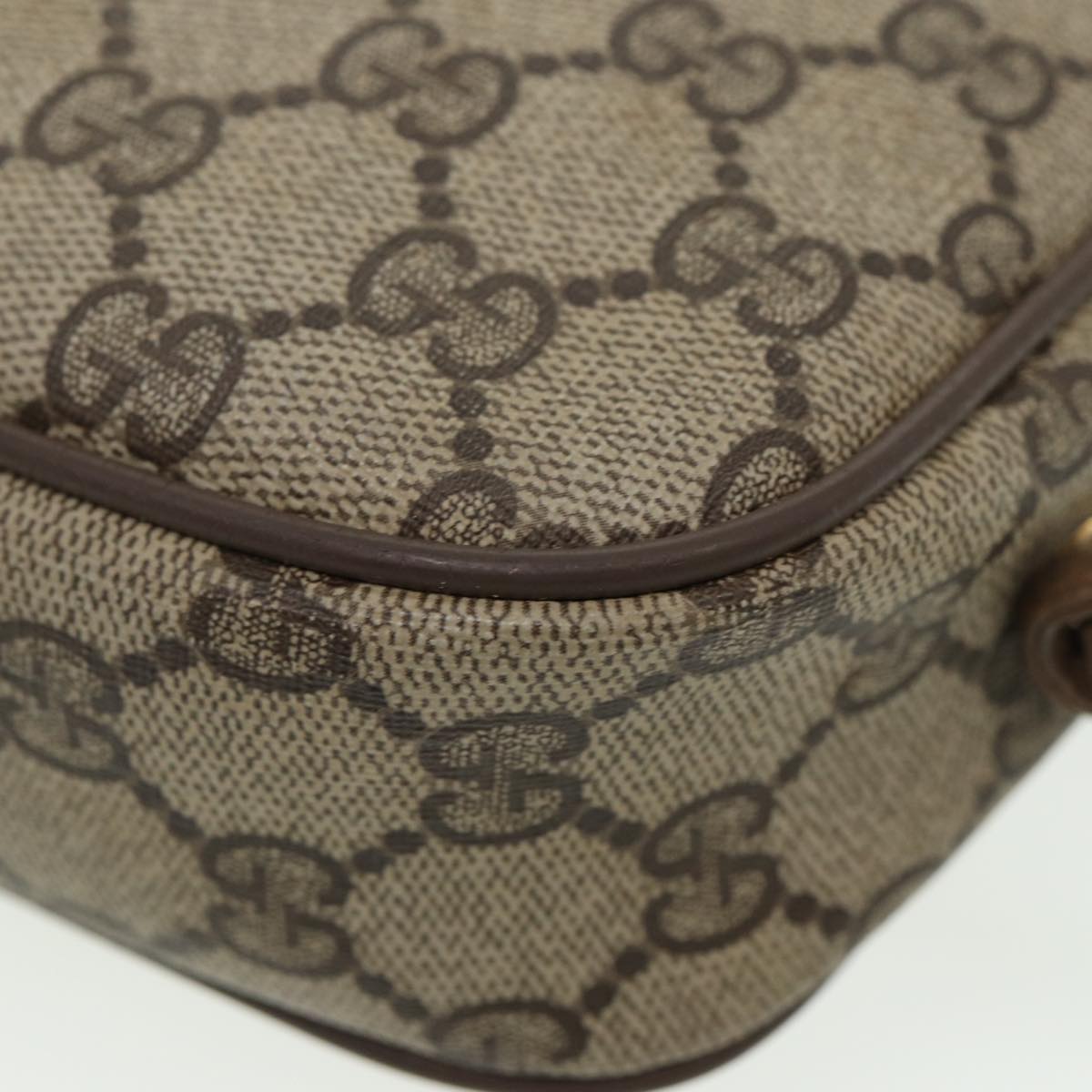 GUCCI GG Supreme Shoulder Bag PVC Leather Beige 116 02 606 ep4637