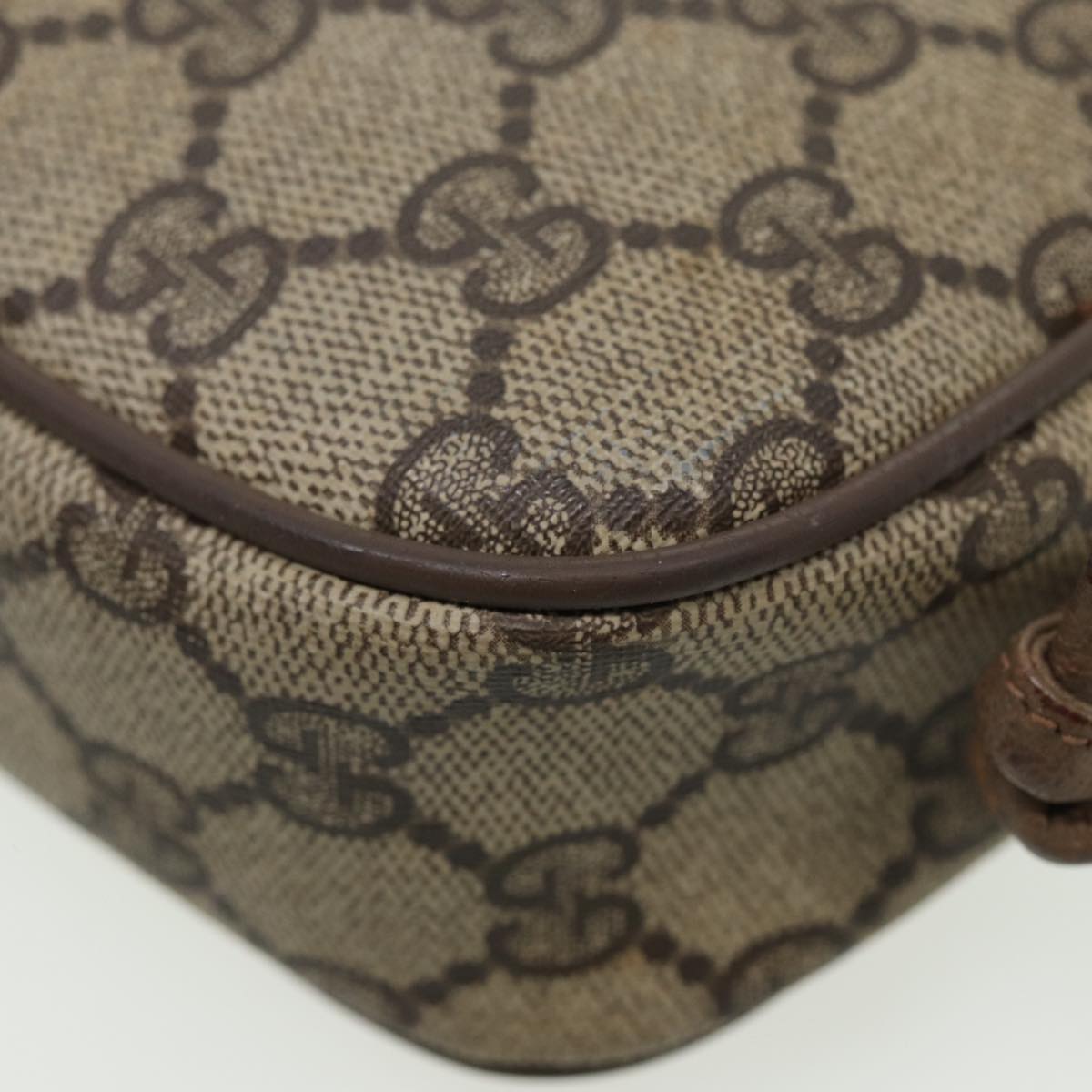 GUCCI GG Supreme Shoulder Bag PVC Leather Beige 116 02 606 ep4637