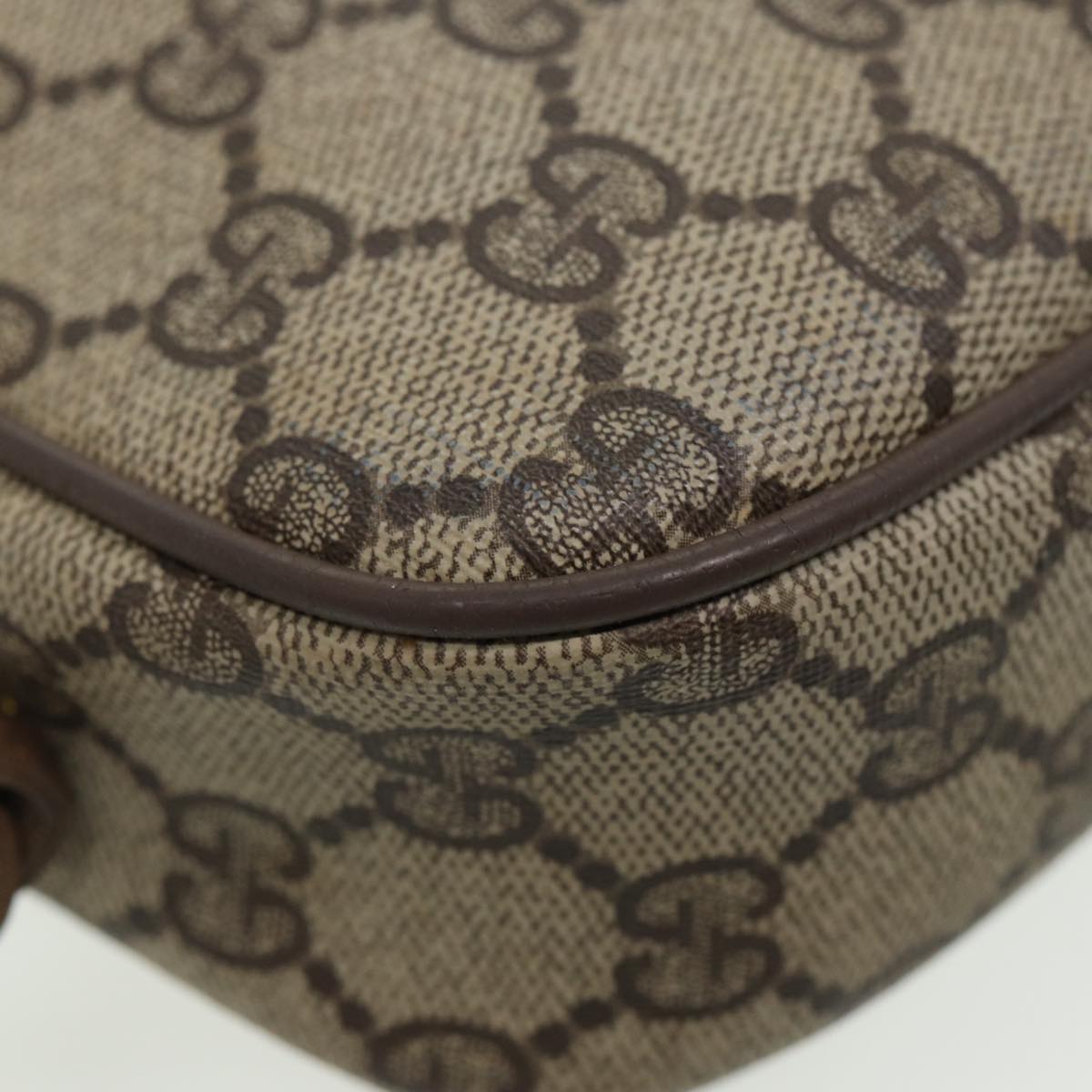 GUCCI GG Supreme Shoulder Bag PVC Leather Beige 116 02 606 ep4637