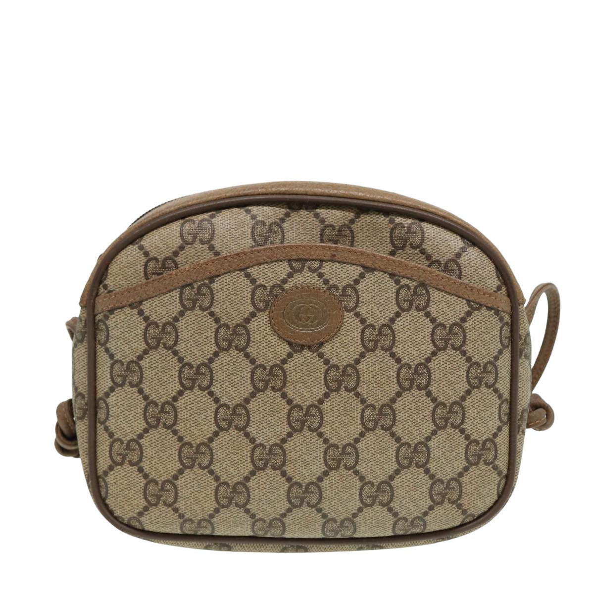 GUCCI GG Supreme Shoulder Bag PVC Leather Beige 116 02 606 ep4637