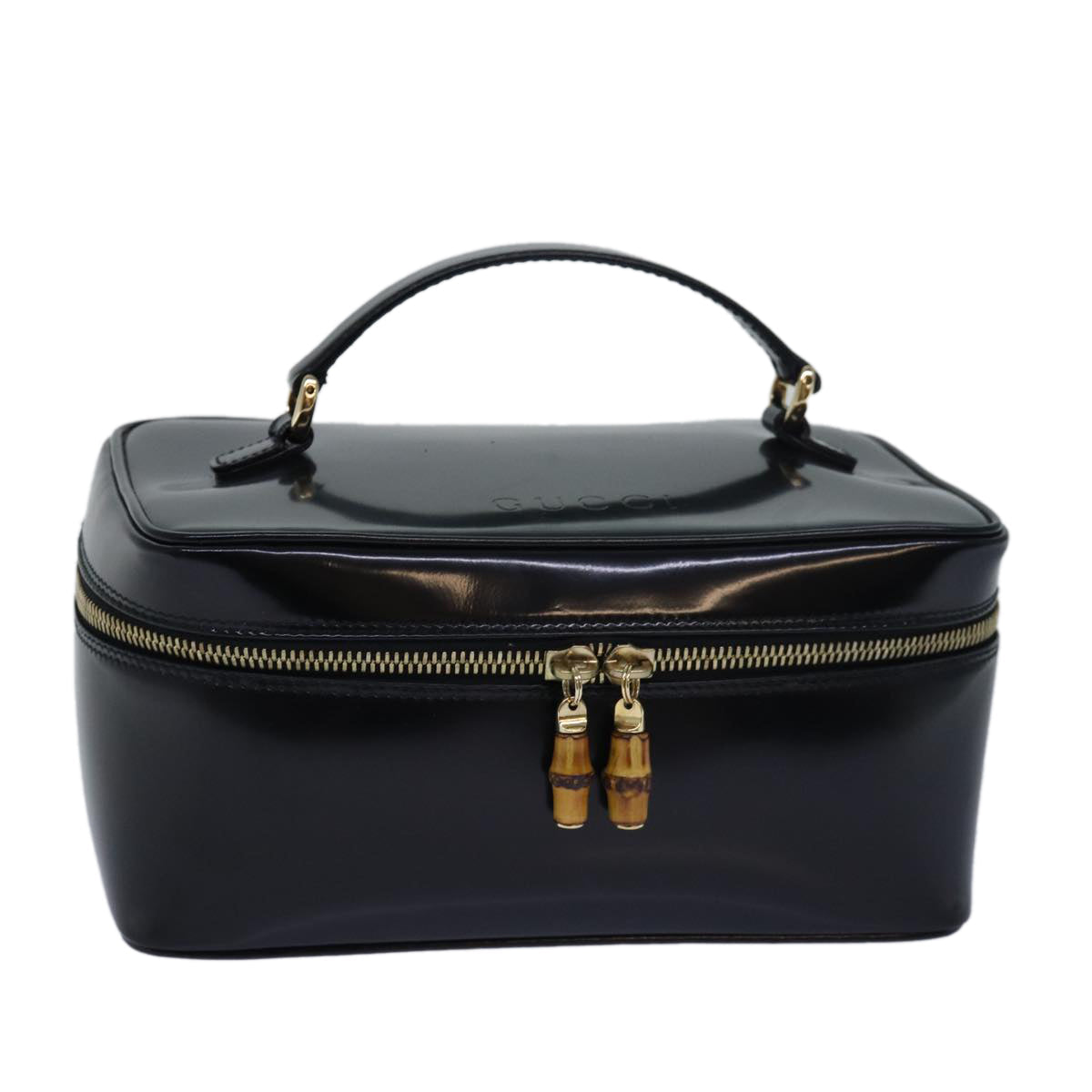 GUCCI Vanity Cosmetic Pouch Enamel Black 032 1956 0150 ep4640