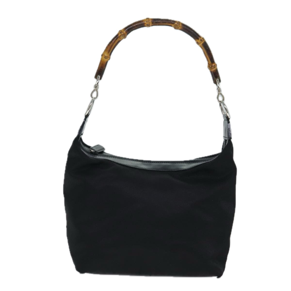 GUCCI Bamboo Shoulder Bag Nylon Black 000 1956 0531 ep4641