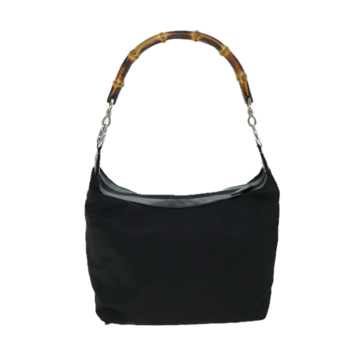 GUCCI Bamboo Shoulder Bag Nylon Black 000 1956 0531 ep4641