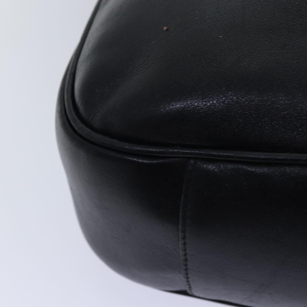 GUCCI Bamboo Hand Bag Leather 2way Black 001 1577 ep4654