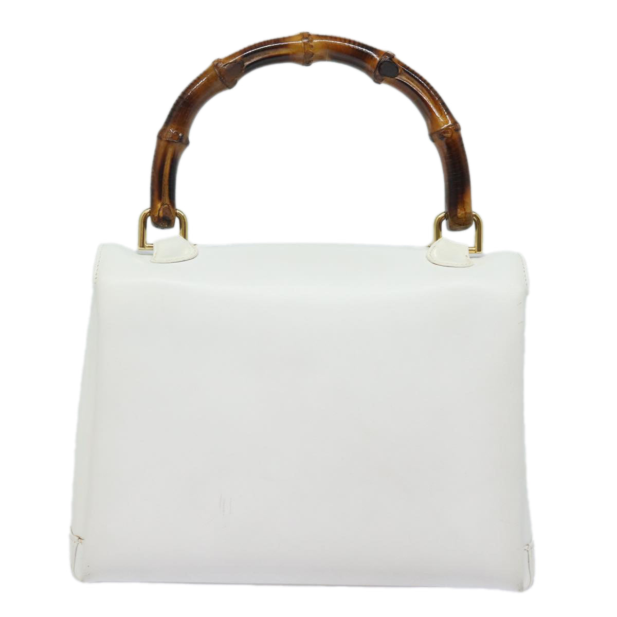 GUCCI Bamboo Hand Bag Leather White 000 23 0116 ep4660