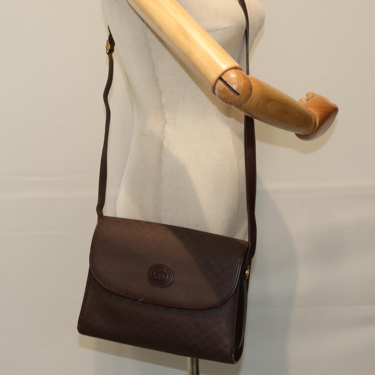 GUCCI Micro GG Supreme Shoulder Bag PVC Brown 001 14 0712 ep4661