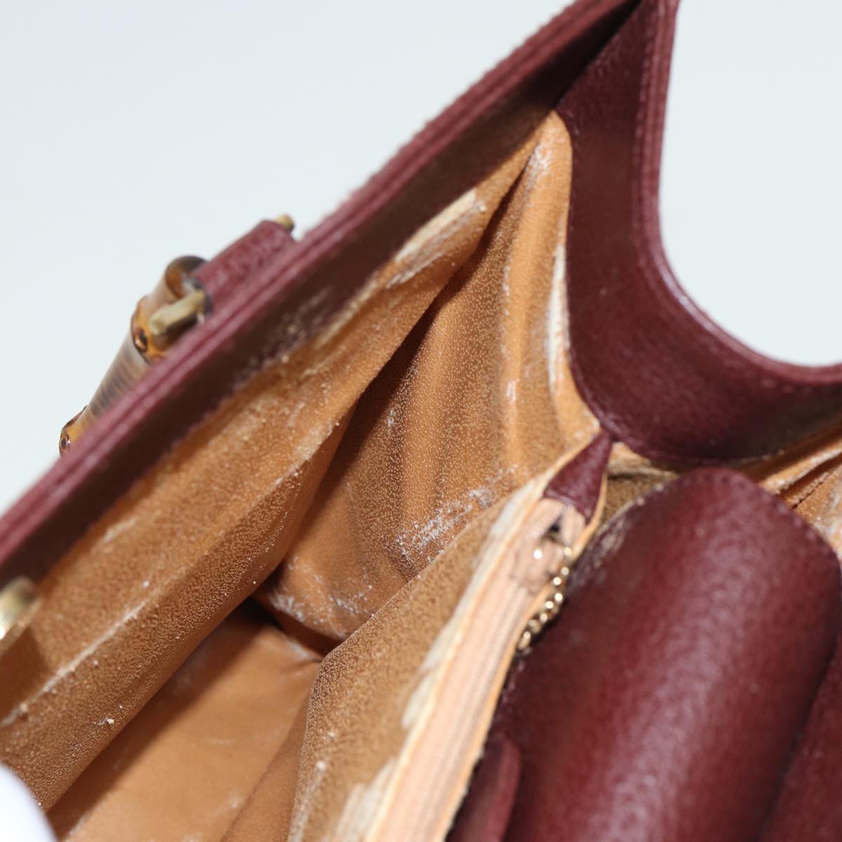 GUCCI Bamboo Hand Bag Leather Red 002 1186 0260 ep4674