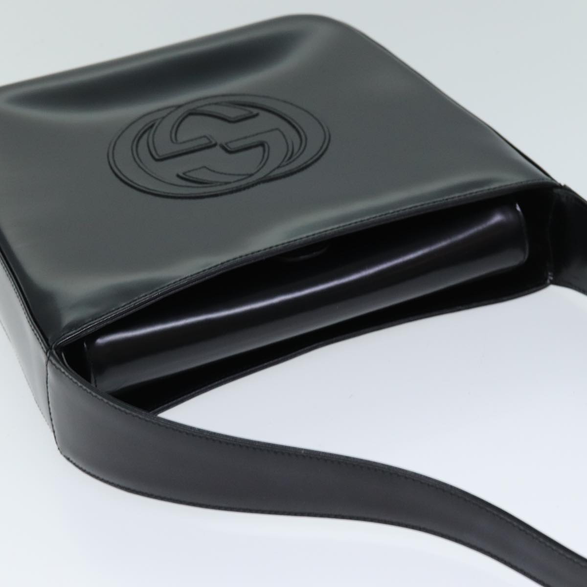 GUCCI Shoulder Bag Enamel Black 000 1013 0506 ep4698