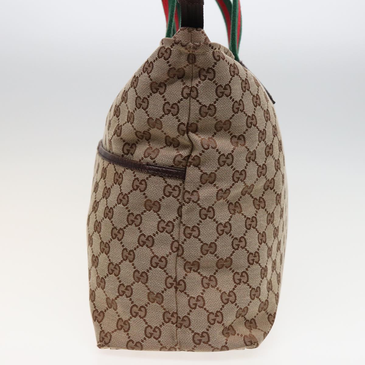 GUCCI GG Canvas Web Sherry Line Tote Bag Beige Green Red 155524 ep4699