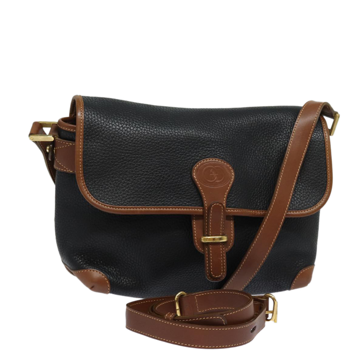 GUCCI Shoulder Bag Leather Black ep4707
