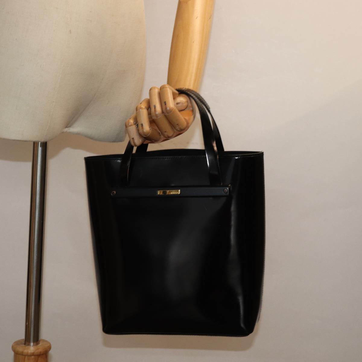 GUCCI Hand Bag Enamel Black 000 2058 ep4728