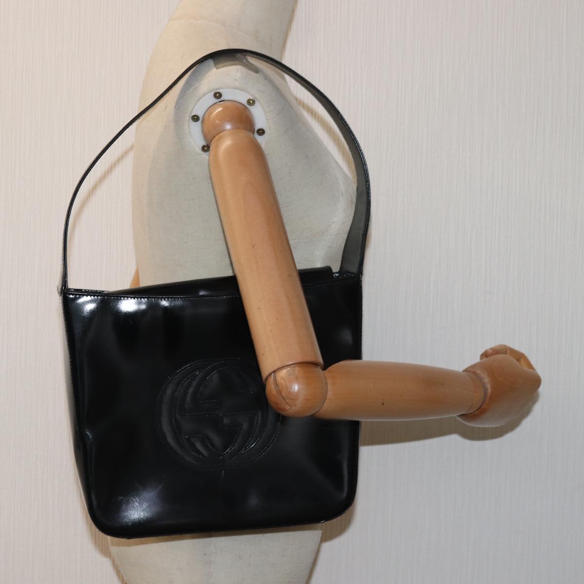 GUCCI Shoulder Bag Enamel Black 000 1013 0506 ep4738