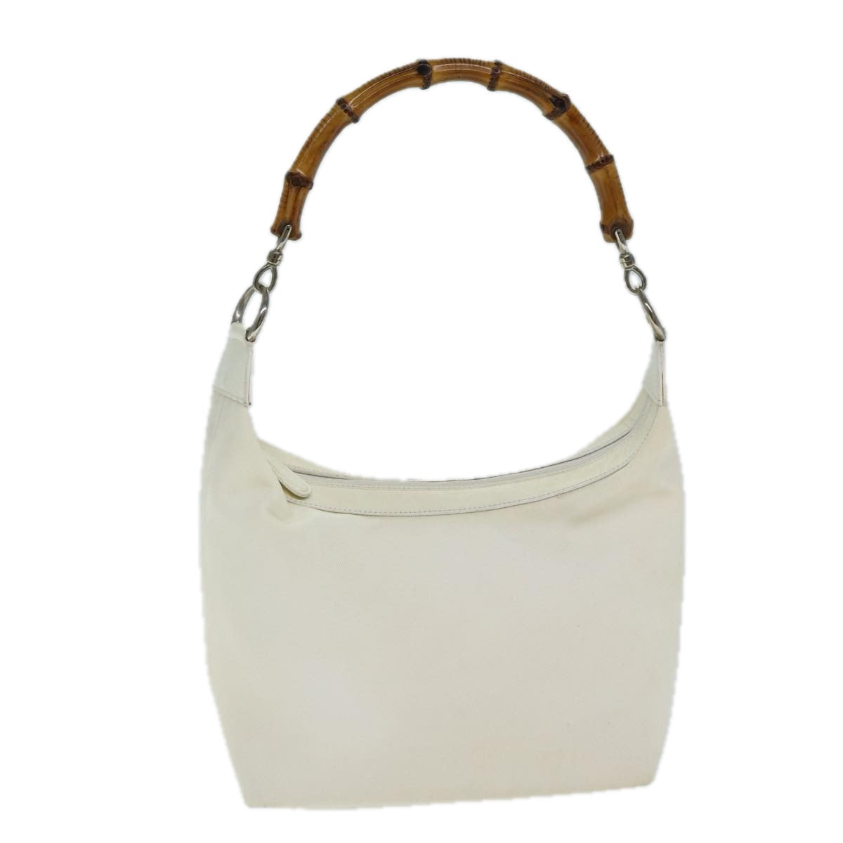 GUCCI Bamboo Shoulder Bag Nylon White 000 1956 0531 ep4742