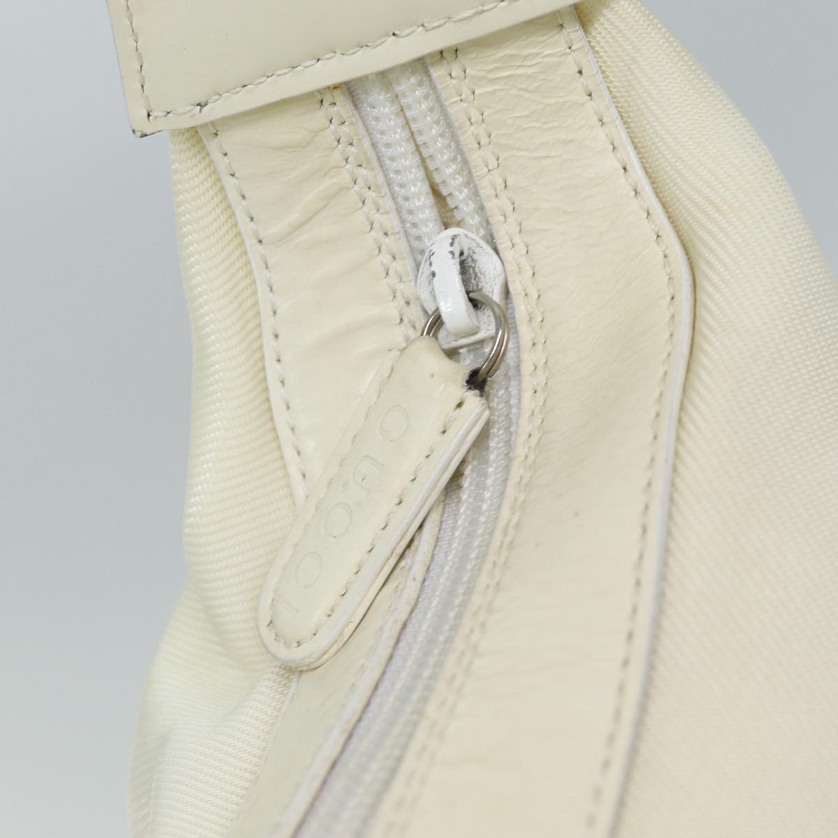 GUCCI Bamboo Shoulder Bag Nylon White 000 1956 0531 ep4742