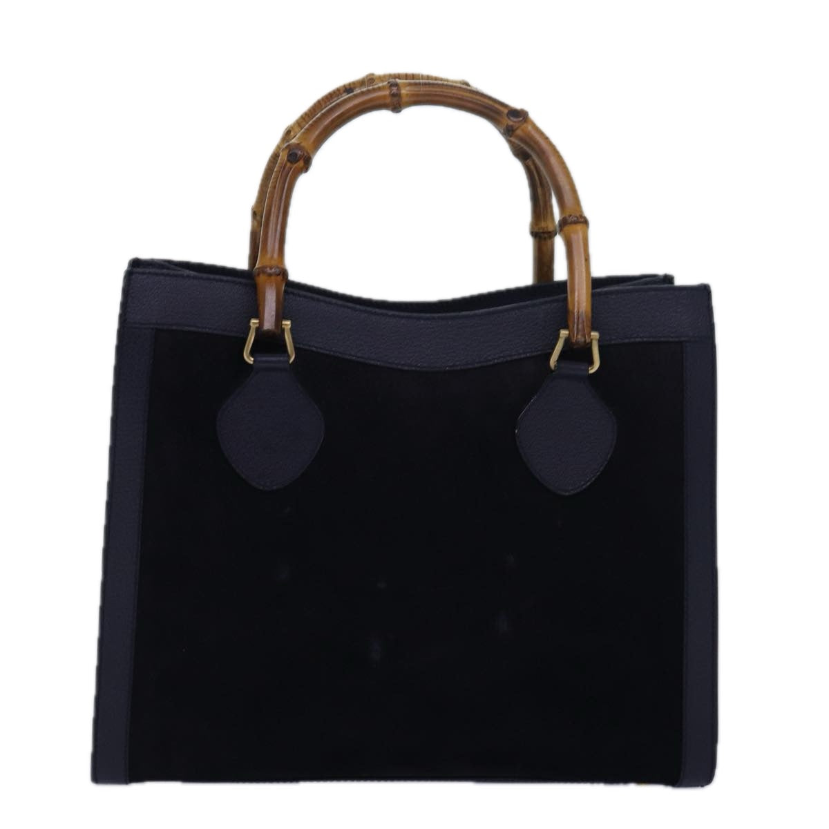 GUCCI Bamboo Hand Bag Suede Navy 002 123 0260 ep4750