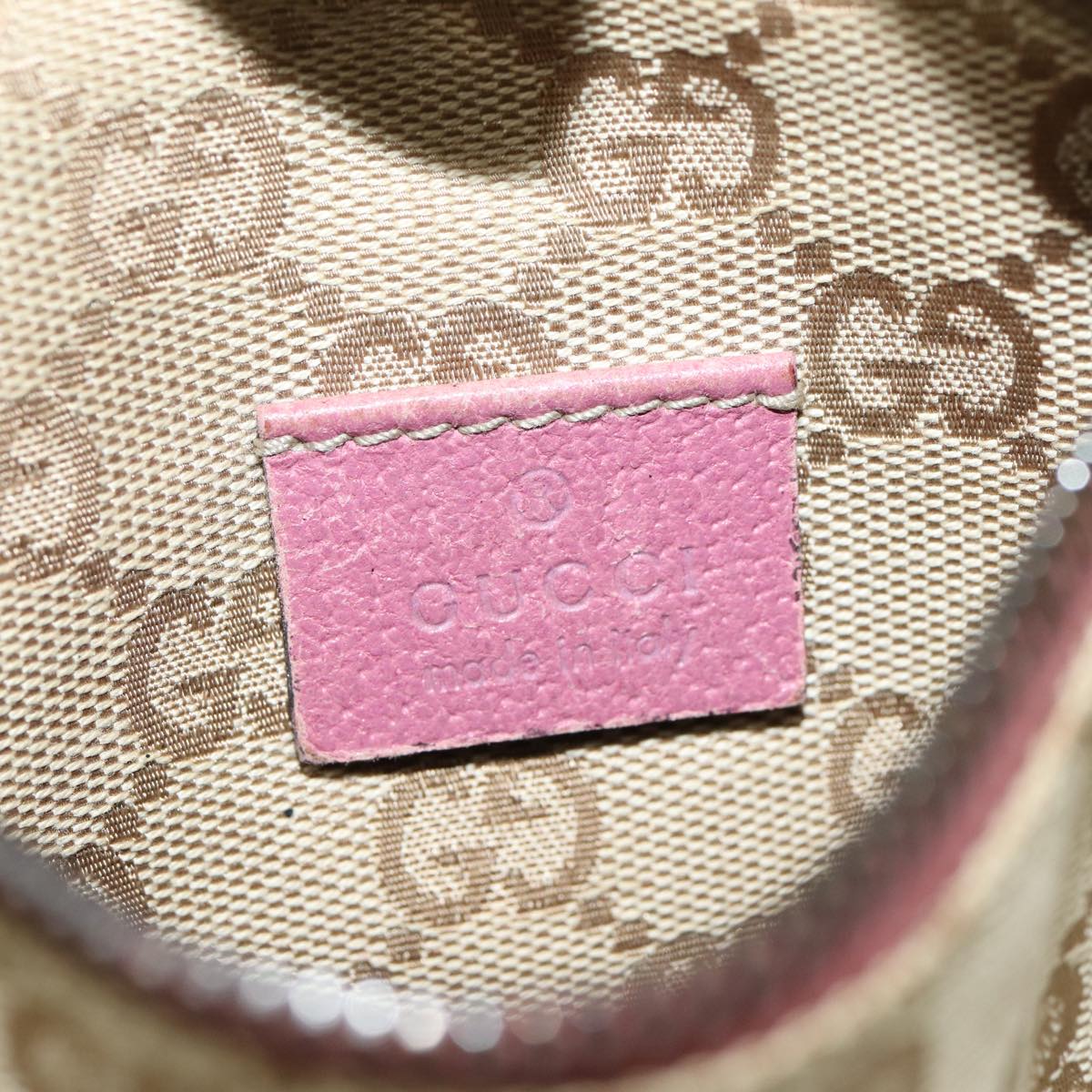 GUCCI GG Canvas Sherry Line Waist bag Beige Pink 28566 ep4752