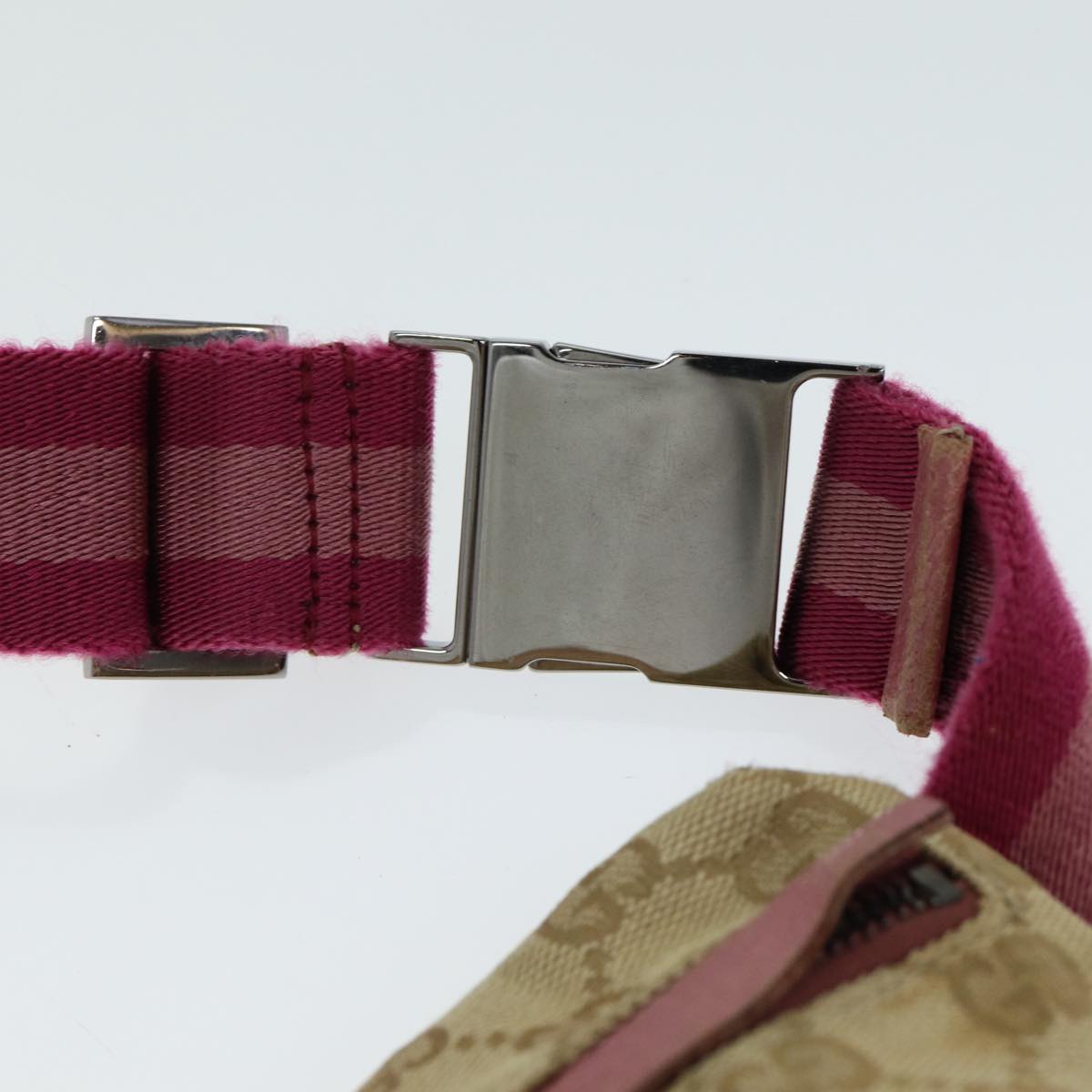 GUCCI GG Canvas Sherry Line Waist bag Beige Pink 28566 ep4752