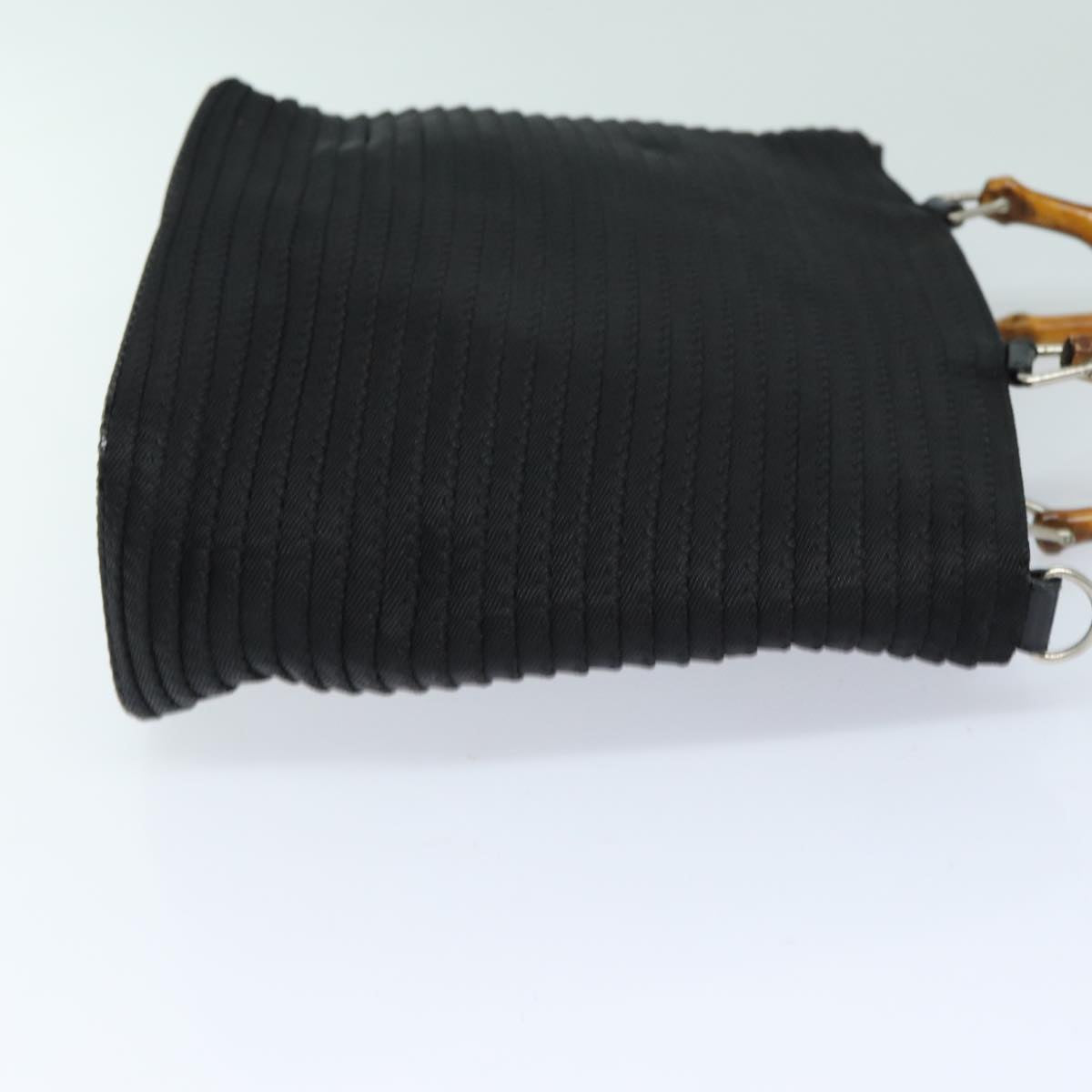 GUCCI Bamboo Hand Bag Nylon 2way Black 000 1998 0540 ep4783