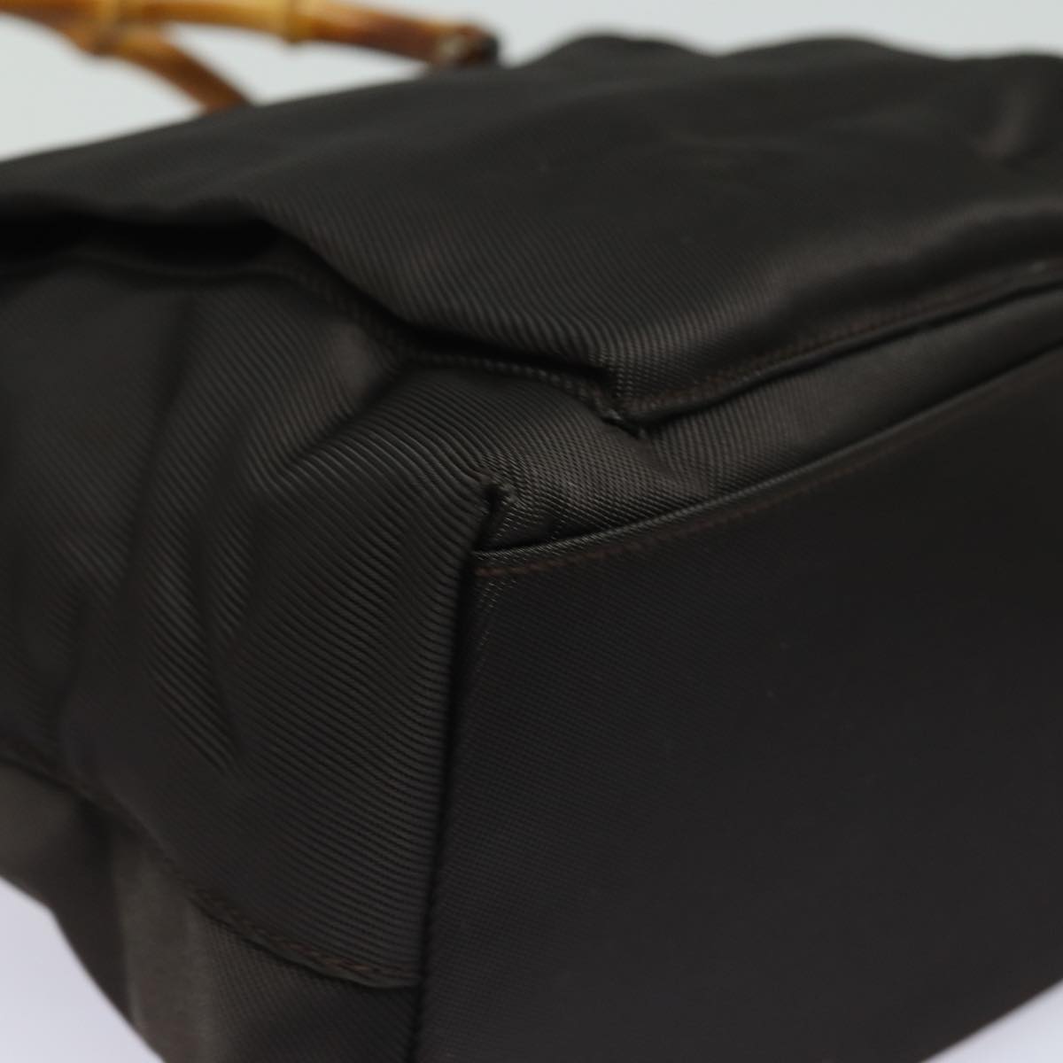 GUCCI Bamboo Hand Bag Nylon 2way Brown 002 2058 0508 5 ep4789