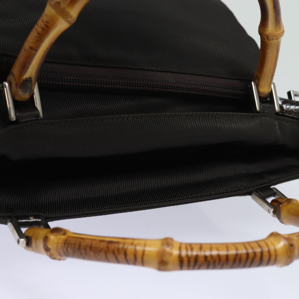 GUCCI Bamboo Hand Bag Nylon 2way Brown 002 2058 0508 5 ep4789