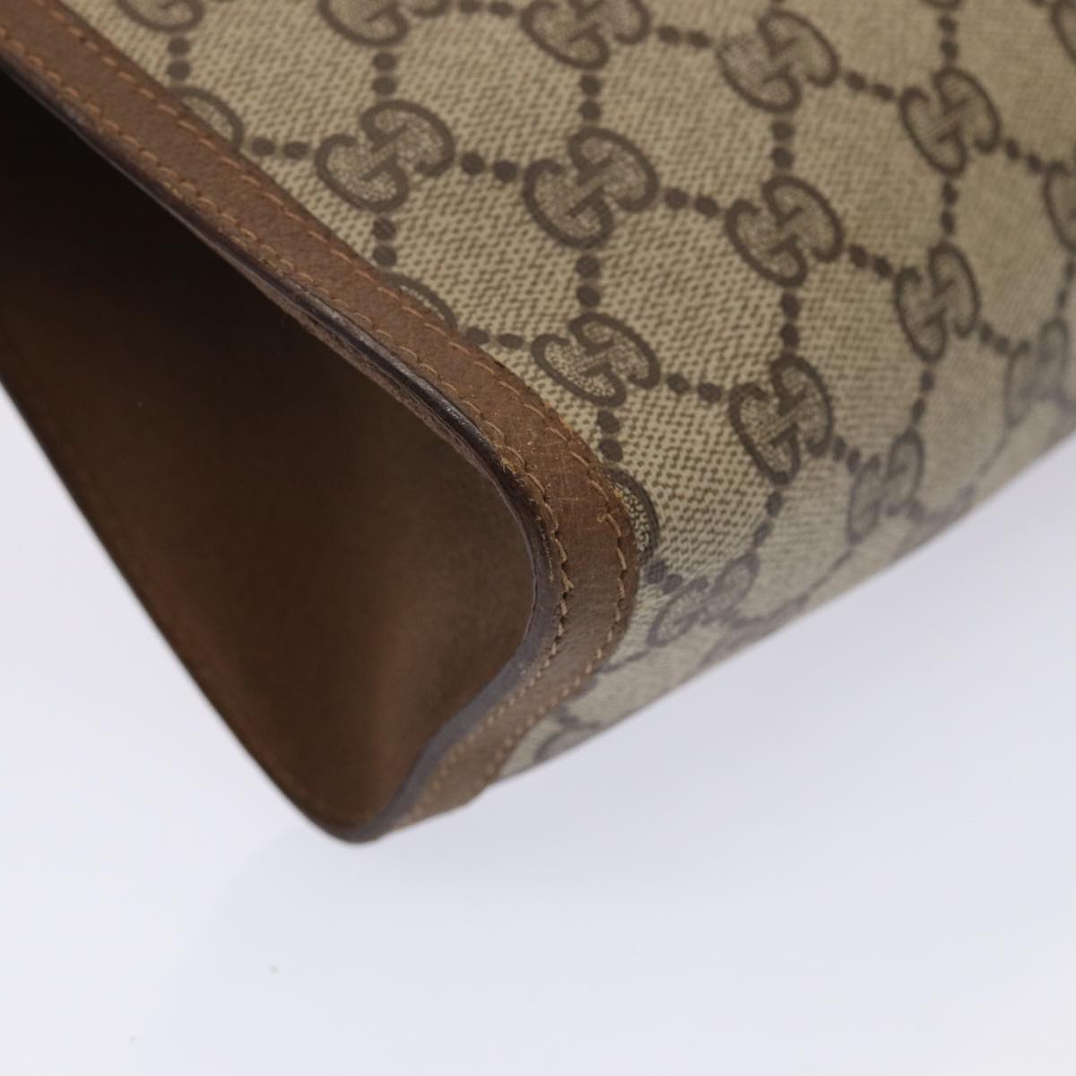 GUCCI GG Supreme Web Sherry Line Clutch Bag PVC Beige Red 89 01 033 ep4795