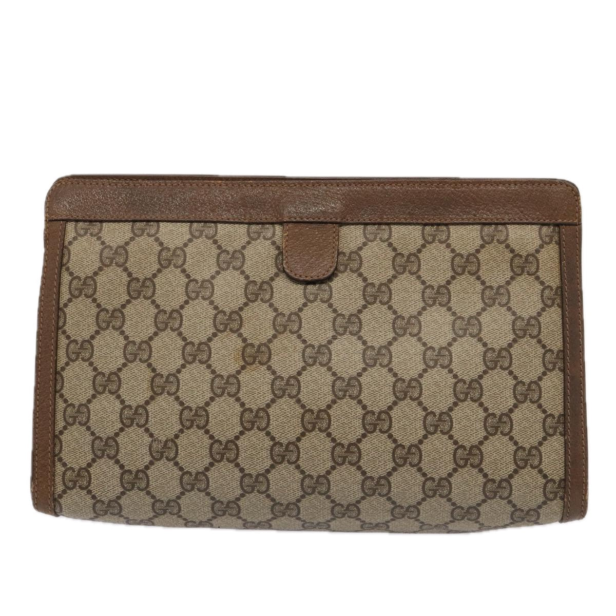 GUCCI GG Supreme Web Sherry Line Clutch Bag PVC Beige Red 89 01 033 ep4795