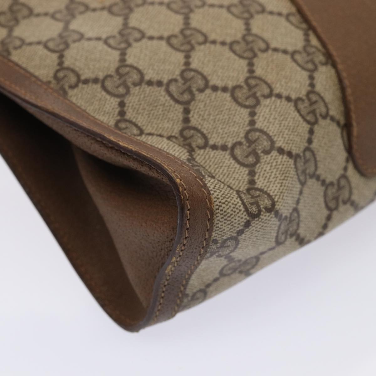 GUCCI GG Supreme Web Sherry Line Clutch Bag PVC Beige Red 89 01 033 ep4795