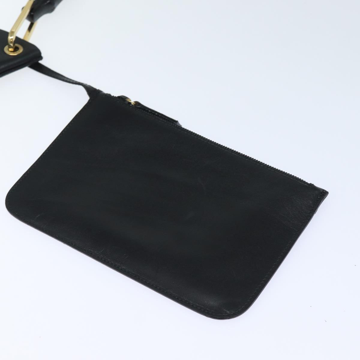 GUCCI Bamboo Shoulder Bag Leather Black 001 1998 1883 ep4796