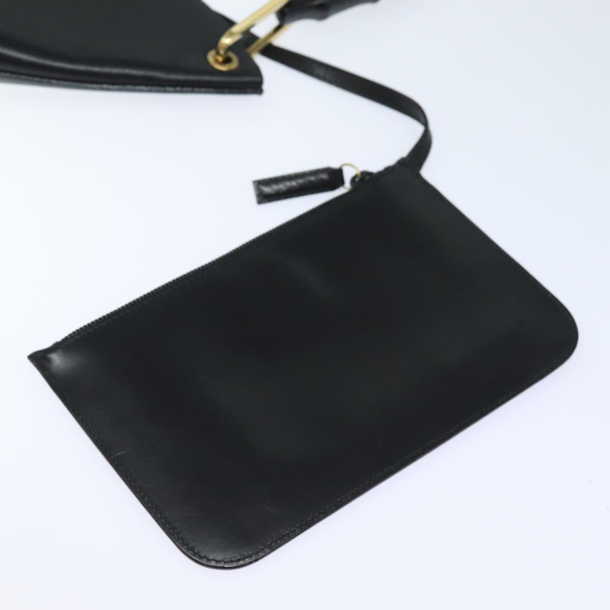 GUCCI Bamboo Shoulder Bag Leather Black 001 1998 1883 ep4796