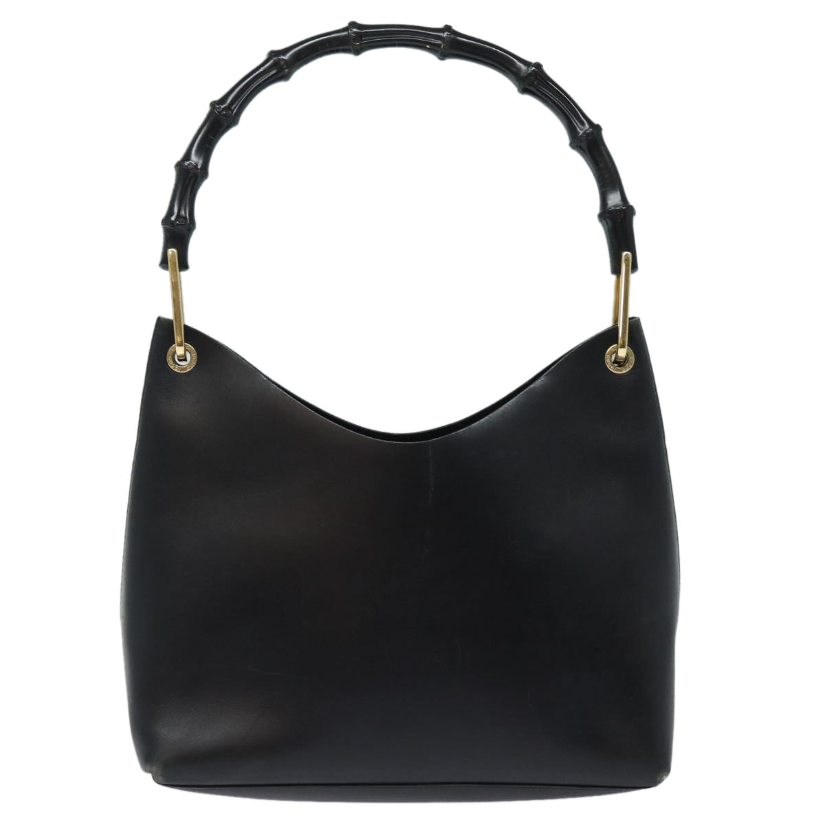 GUCCI Bamboo Shoulder Bag Leather Black 001 1998 1883 ep4796