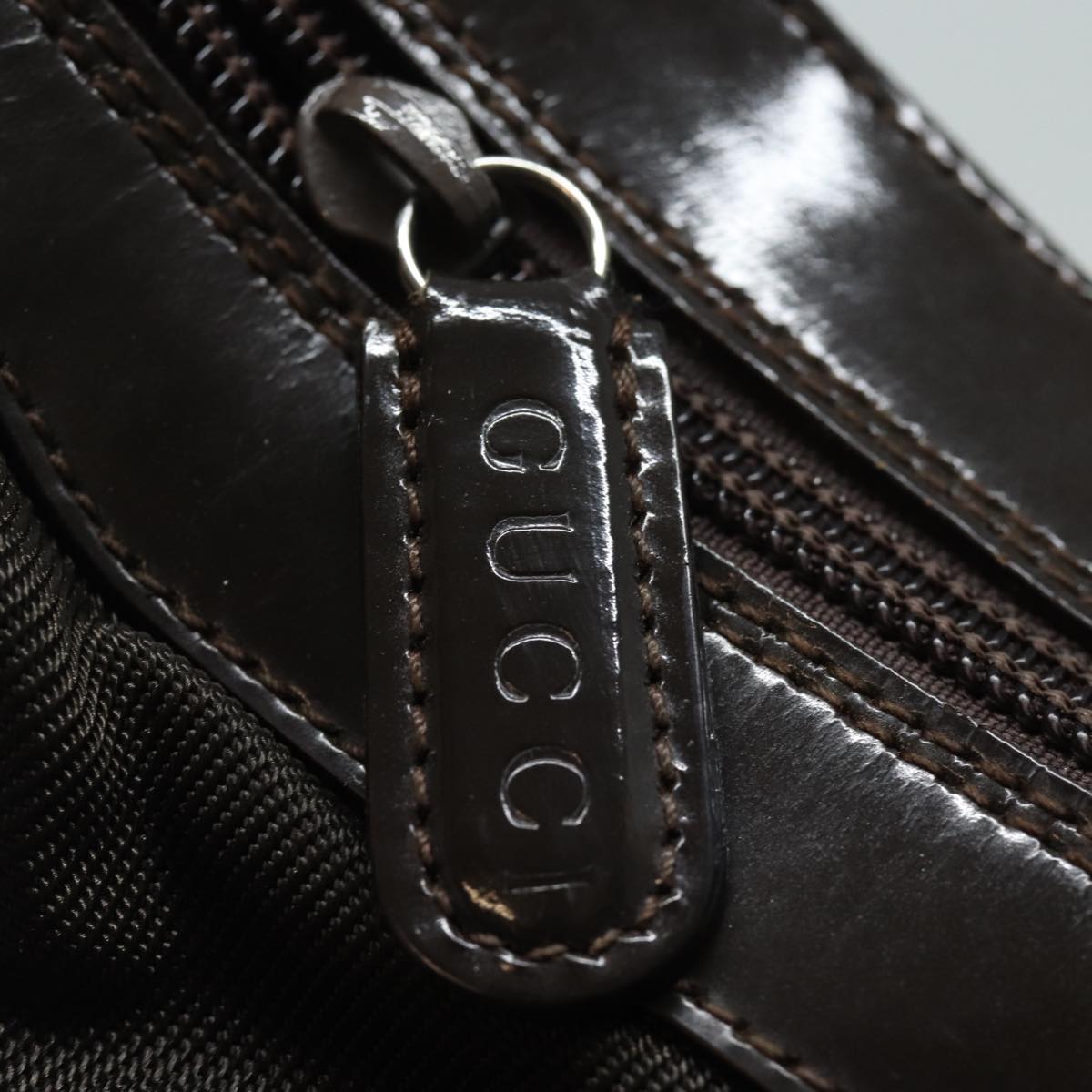 GUCCI Bamboo Hand Bag Nylon Khaki 000 1956 0531 ep4798