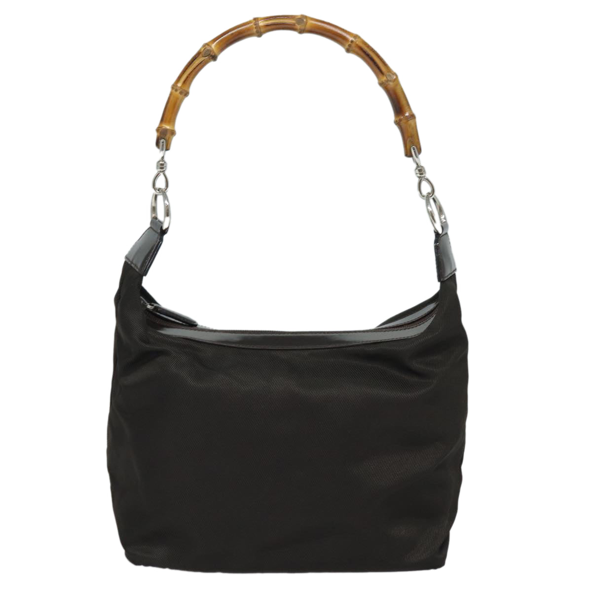GUCCI Bamboo Hand Bag Nylon Khaki 000 1956 0531 ep4798